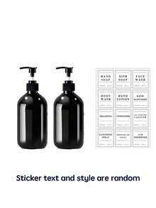 Bộ 2 chai đựng sữa dưỡng thể dạng nhấn 500ml/16oz kèm 12 nhãn chống thấm nước, chai nhựa đựng sữa dưỡng thể có thể tái sử dụng để đựng dầu gội, sữa tắm, dầu xả - Bộ chai rỗng dùng cho phòng tắm khách sạn, trang trí nhà cửa, trang trí mùa thu, trang trí nhà cửa dịp tựu trường. - Nhiều màu - Xem 17