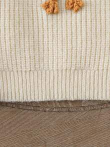 Cute Beige Baby Girl Turkey Design Pullover Sweater,Autumn Matching Family Knitwear,Toddler Long Sleeve Solid Color Knitted Jumper Fall Winter Clothes - Apricot - View 6
