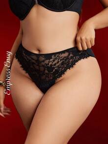 Empress Envy Plus Size Lace Patchwork High Waist Briefs
