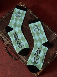 HARRY POTTER X SHEIN Damskie skarpetki z okrągłym dekoltem - Wielokolorowe - Zobacz 3