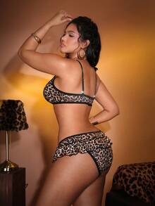2pcs Leopard Print Sexy Lingerie Set For Women - Multicolor - View 2