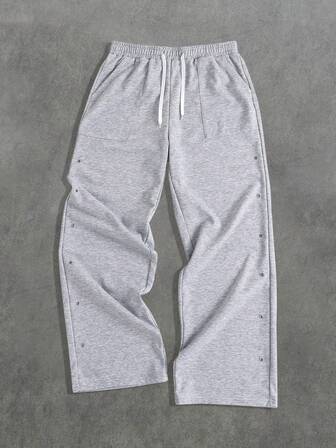 Street Life Herren lässige, vielseitigeJogginghoses mit Nieten und Kordelzug in Taillenbund