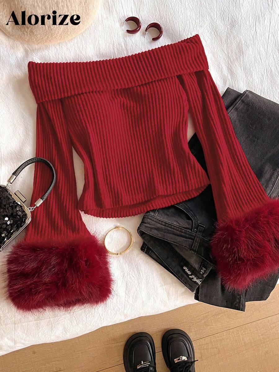 SHEIN Explorewe Mẫu áo dài tay mới, thiết kế trễ vai và nơ dành cho bé gái tuổi teen đã có mặt trên thị trường. Áo thoải mái, thời trang, thanh lịch, ngọt ngào, dễ thương, năng động, độc đáo và là món đồ không thể thiếu để diện trong những dịp đặc biệt. - Màu Đỏ Sâu - Xem 1