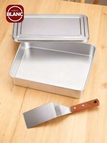 Stainless Steel Square Flat Tray With Lid, For Tiramisu, Baking And Serving Dishes - Multicolor - View 2