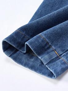 Baby Mädchen Jeans-Latzhose, lässig weite Passform mit verstellbarer Taille, Latz-Hose mit süßer Schleifenstickerei, weiches Baumwoll-Denim-Material, geeignet für Frühling, Sommer, Herbst, Winter