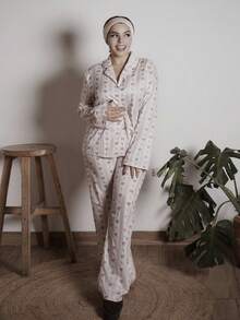 Lupita Cardoza Pink Striped Print Shirt And Pants Set, Versatile For Home And Outdoor - Pink - View 4