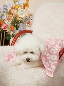 PETSIN 1 Pet Cat Dog Universal Pink White Spotted Cute Pattern Printed Plush All Season Universal Dog Blanket - Pink - View 5