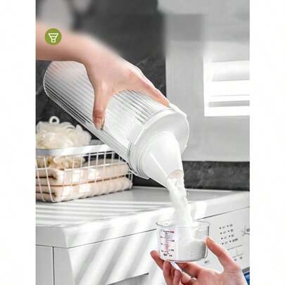 1pc Laundry Powder Storage Box, Large Capacity 1800ML/1350ML/800ML Laundry Bucket, Home Bathroom Bead-Shaped Plastic Bucket, Canister Laundry Powder Container, Laundry Powder Dedicated Storage Box, Convenient For Storing Detergent And Powder, Marked Lid For Accurate Dosing, Airtight And Moisture-Proof, Spout For Easy Pouring