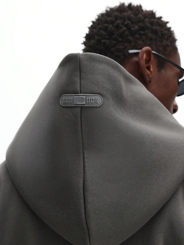 Kapuzenpullover mit durchgehendem Reißverschluss und Farbblockdesign und Kordelzug