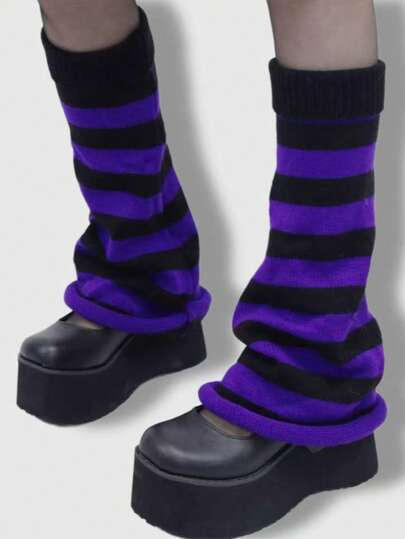 Kawaii 1 Paar extra lange gestreifte Stulpen für Frauen, warm