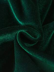 Glamorique Kids Vestido de terciopelo con diadema de lazo para niñas bebé, adecuado para eventos navideños - Verde - Ver 7