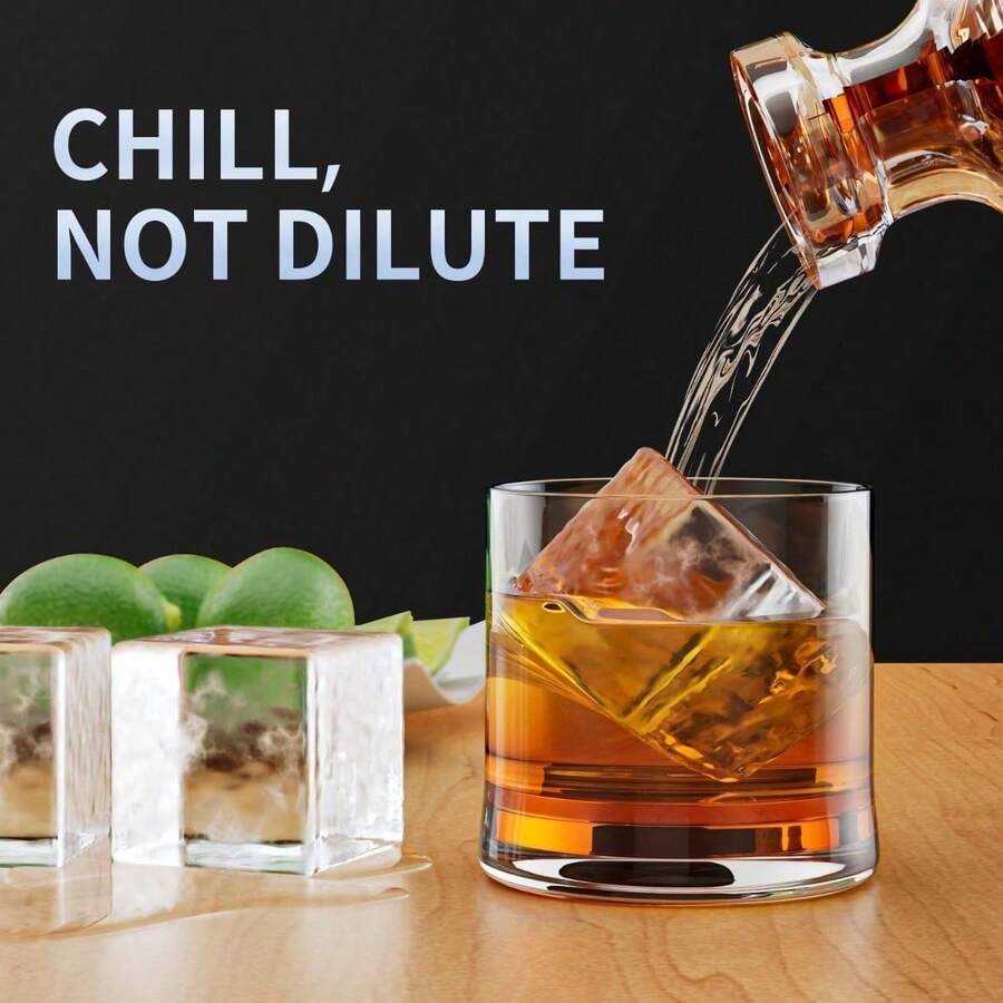Large Ice Cube Tray For : FDDBI Big Square Ice Cube Maker For - 2 Packs Silicone Old Fashioned Ice Cube Trays - 2inch Huge Cubed Ice Trays - Multicolor - View 1