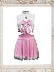 Fantasy Costume Fantasy Costume 1件套女士蕾丝拼布内衣服装 - 粉色 - 查看 6