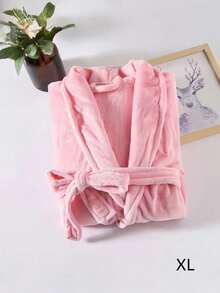 秋冬女士毛绒浴袍，加厚珊瑚绒，超柔软吸水，加大码居家酒店泳池睡袍，舒适睡衣 - 彩色 - 查看 15