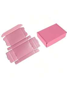 SHEIN 10 piezas Cajas de embalaje de papel corrugado extra duro de 3 capas color rosa, Tamaño: 5,12 x 3,15 x 1 pulgada 10 piezas 5,12 x 3,15 x 1 pulgada Pequeñas cajas de envío por correo, Cajas de cartón corrugado pequeñas para empacar negocios, artesanías, festivales, regalos de Navidad (Rosa)