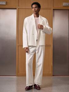 SWAVVY 男士纯色休闲日常长袖上衣和裤子套装 - 彩色 - 查看 4