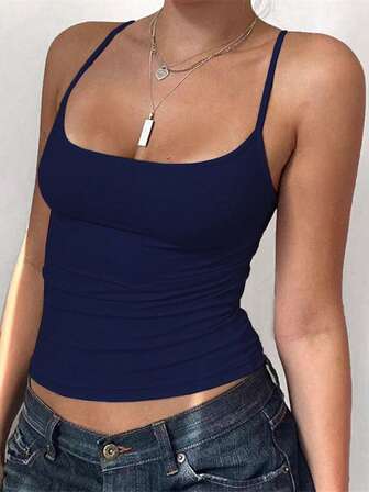 Zyxie Women's Casual Sleeveless Crop Top, Solid Color, Slim Fit, Versatile For Daily Wear, Summer