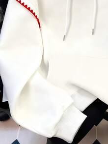 Resyla 女式樱花刺绣连帽卫衣 - 白色 - 查看 3