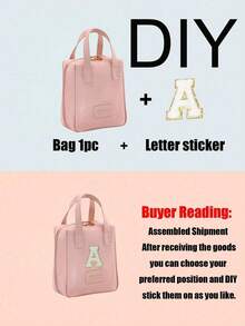 大容量旅行化妆包，带字母大小的化妆品收纳袋，便携式PU皮革防水洗漱包，带隔层和提手，浴室收纳整理，旅行必备，邮轮必备，旅行配件，浴室收纳，珠宝收纳，唇膏收纳，指甲油收纳，复活节礼物，伴娘礼物，母亲节礼物 - 粉色 - 查看 5