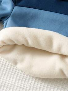 Cozy Pixies Hanorac pentru bebeluși cu mânecă lungă, tricotat moale, cu guler rotund, model de cai cu desene animate, în culori contrastante, brodat cu cai, căptușit termic, hanorac cu glugă, potrivit pentru iarnă, în aer liber și în interior, hanorac pentru bebeluși și băieți, hanorac pentru bebeluși și băieți, îmbrăcăminte pentru bebeluși și băieți, hanorac de iarnă, haine pentru bebeluși și băieți de 24 de luni, hanorac cu glugă pentru bebeluși și băieți, hanorac cald pentru bebeluși - Albastru marin - Vizualizare 7