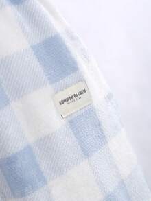 SUMWON Relaxed Fit Checked Sweatpants For Lounging Comfort Casual Elastic Waist Pajama Bottoms With Soft Fleece Texture - Blue - View 2