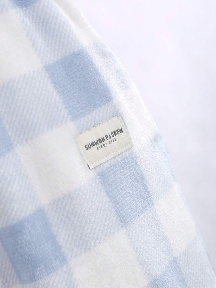 Relaxed Checked Sweatpants With Elastic Waist