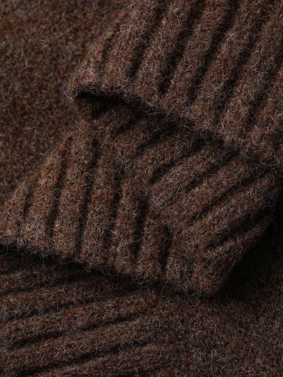 Women's Loose Business Casual Crew Neck Sleeveless Brown Knit Sweater, Suitable For Autumn And Winter