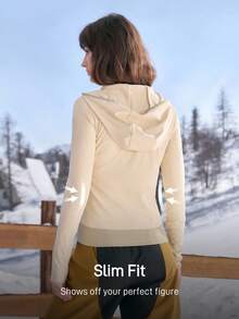 Menodora SHEIN Sport Menodora SHEIN Sport Nature Hike 女款弹力亲肤户外运动骑行夹克，秋冬款 - 杏色 - 查看 5