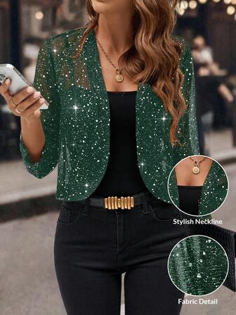 Editum Women's Long Sleeve Jacket, Minimalist Design, Casual For Daily Wear In Fall/Winterfall/Winter Elegant Halloween New Year Party