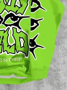 SHEIN Bolty 青少年男童休闲涂鸦图案星星字母印花卫衣，宽松版型街头风 Y2K 风格，适合秋冬季穿着。 - 彩色 - 查看 5