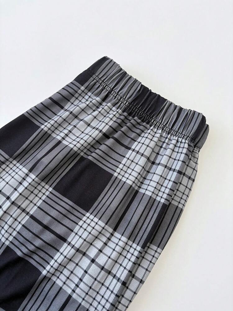 Men's Pocket Patch Letter Print Decor Round Neck T-Shirt & Pants With Loungewear Set, Autumn, Fall & Winter Clothes