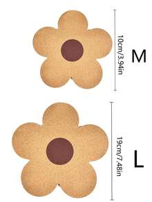 1pc  Soft Wooden Heat Abnormal Shape Resistant Insulation Mat Creative Flower Design Potholder Hot Pad For Dining Table Kitchen Decor Valentine's Day Wedding Anniversary Christmas Thanksgiving Housewarming Gift Home Organization Storage