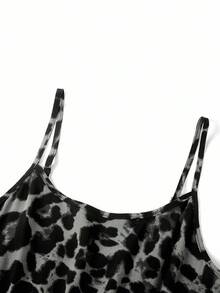 SHEIN Clasi 2件套女士豹纹连衣裙和衬衫套装 - 灰色 - 查看 4