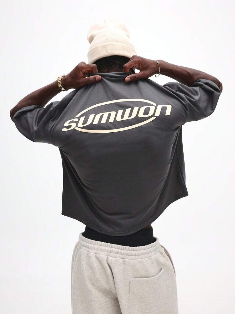 Crop Fit Tee With Oval Logo