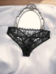 SpicyHot Women's Sexy Lace Bow Panties - Black - View 6
