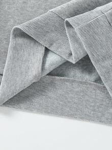 Elladie kids 2pcs/Set Girls Korean Style Casual Gray Sweatshirt With Ribbon Bow & Skinny Pants