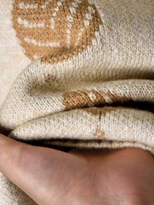 Rusticease 女士休闲树叶图案毛衣，秋冬 - 彩色 - 查看 6