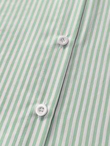 Resyla Women's Classic Striped Long Sleeve Shirt, Delicate Embroidered Pattern, Loose & Comfortable Fit - Multicolor - View 3