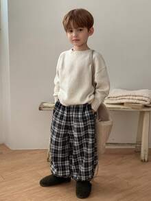 DAZY 男童休闲宽松格子裤，日系风格，秋季款