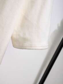 GlowEve CURVE Áo khoác cardigan dài bằng vải nỉ ấm áp, dáng rộng cỡ lớn dành cho nữ, mùa thu/đông - Màu be - Xem 6