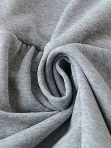 SHEIN LUNE Plus Size Spring/Autumn Casual Solid Color Drawstring Hooded Dress Fall Cloth For Women