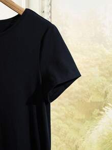 Rusticease Women's Round Neck Short Sleeve Leopard Print Patchwork Casual Loose Dress - Multicolor - View 5