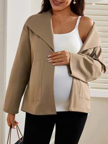 SHEIN Maternity Elegant Minimalist Fashion Coat