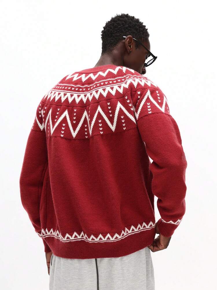 Pullover lavorato a maglia Fair Isle con motivo nordico