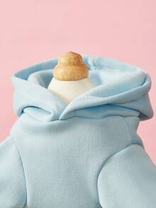 PETSIN 1 Schmetterling Muster Haustier Hoodie mit Hut, hellblau, dick und warm, windundurchlässig und hautfreundlich, geeignet zum Tragen von Konservendosen Haustierbekleidung