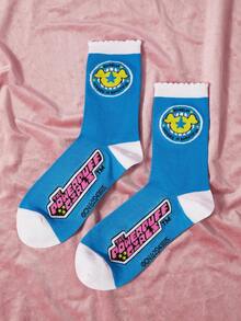 THE POWERPUFF GIRLS X SHEIN Women Crew Socks - Multicolor - View 1