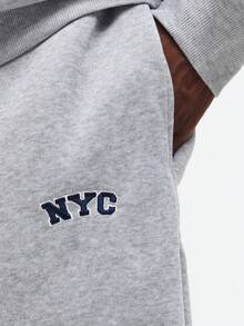 SUMWON NYC Sweatshirt Hoodie Co-Ord Set Oversized Fit Pullover Sweatpants Matching Tracksuit Winter Loungewear Men