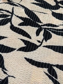 Almamuse Blusa de mujer talla grande con cuello de corazón, mangas abultadas y estampado floral diminuto de verano - Multicolor - Ver 5