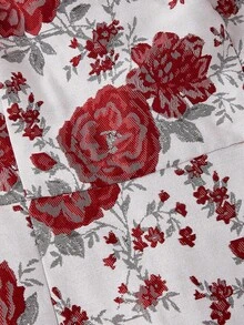 SHEIN MOD 女士优雅派对露肩提花连衣裙 - 彩色 - 查看 4