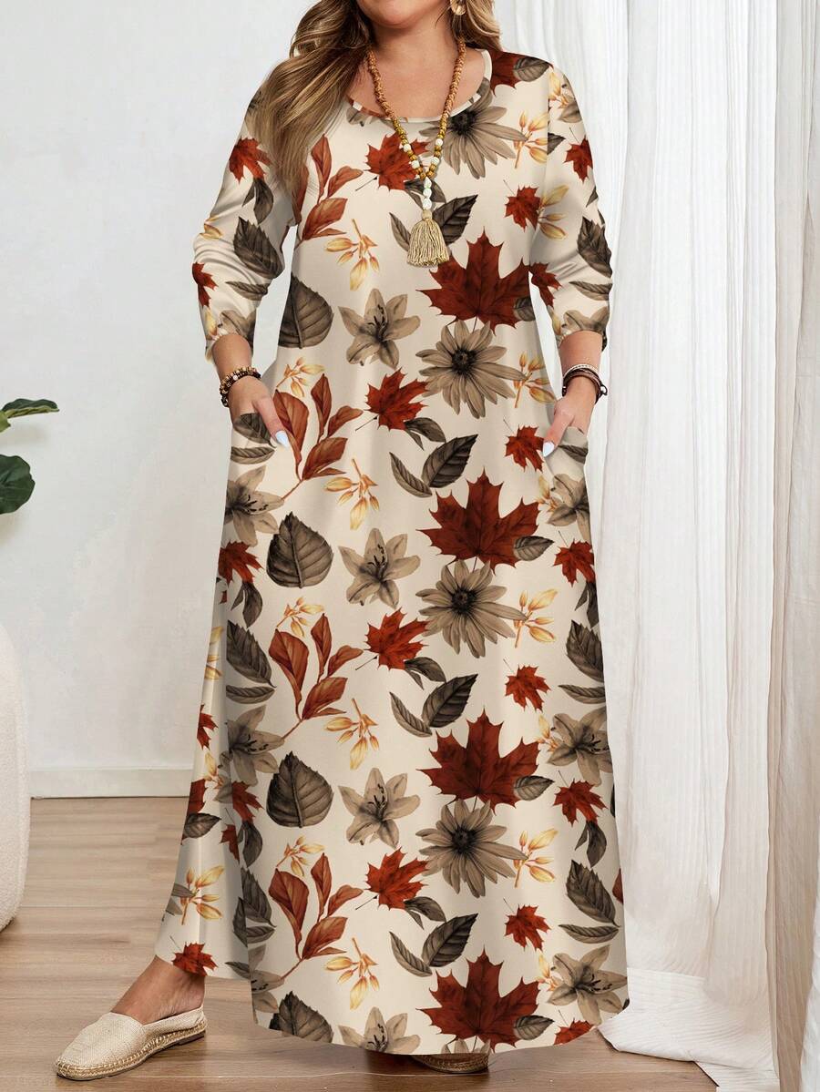 EMERY ROSE Đầm cổ tròn tay dài cỡ lớn, phù hợp cho mùa thu/đông - Nhiều màu - Xem 1